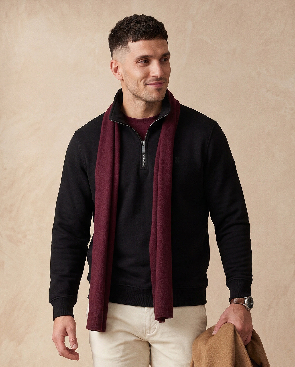 Half-zip duks - Crna