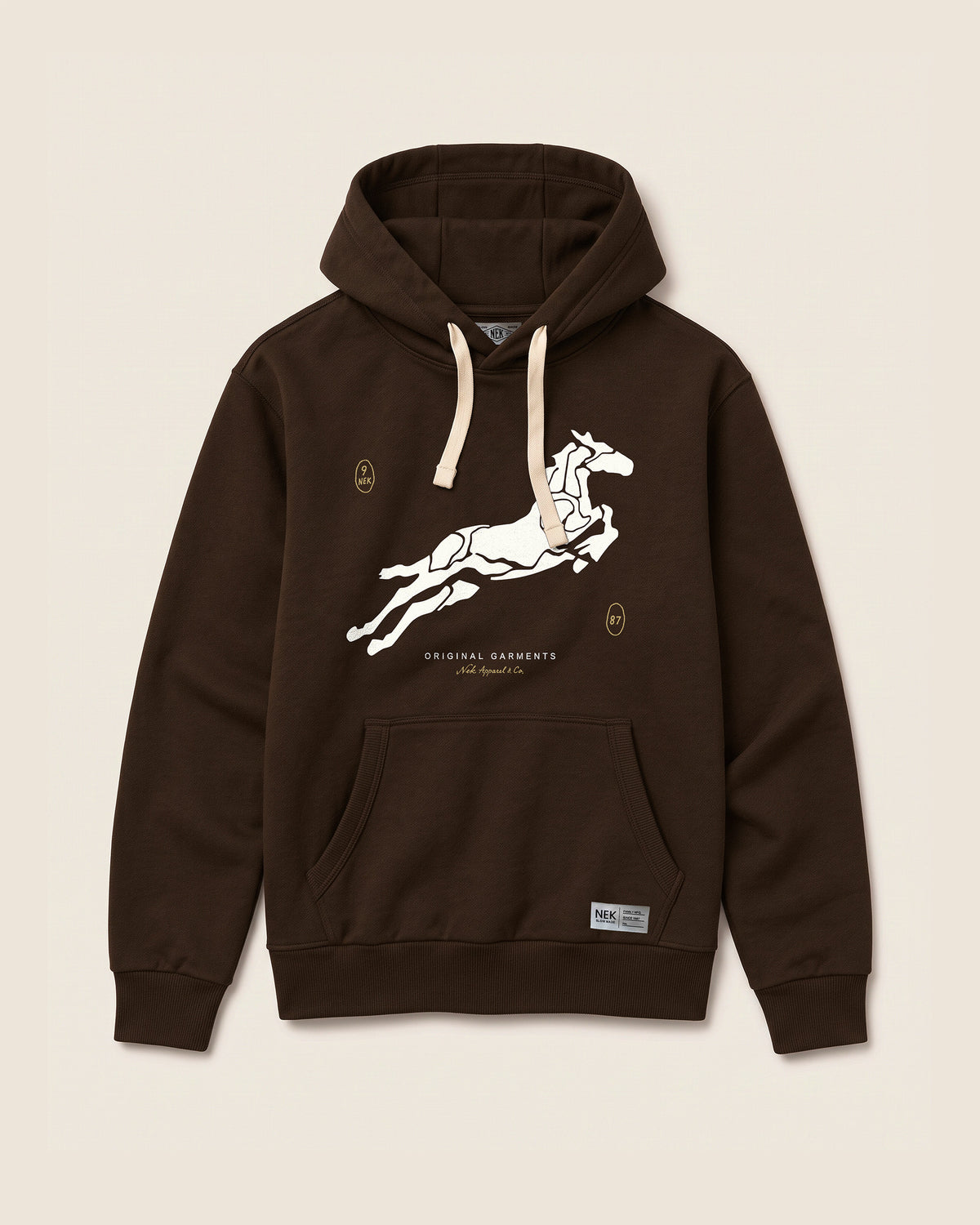Duks sa kapuljačom Original Garments - Braon, prednja strana | NEK
