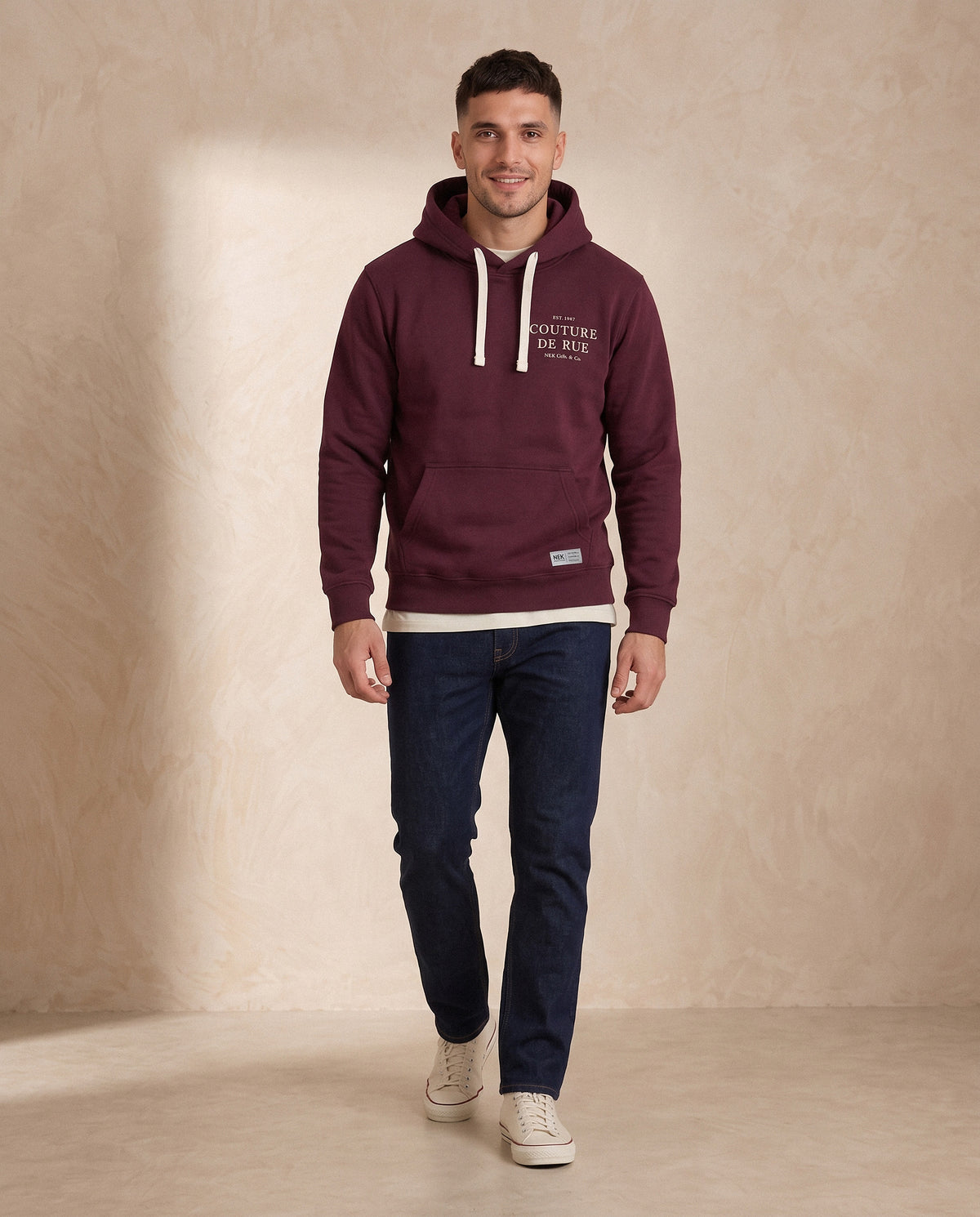 Duks sa kapuljačom Couture de Rue - Bordo
