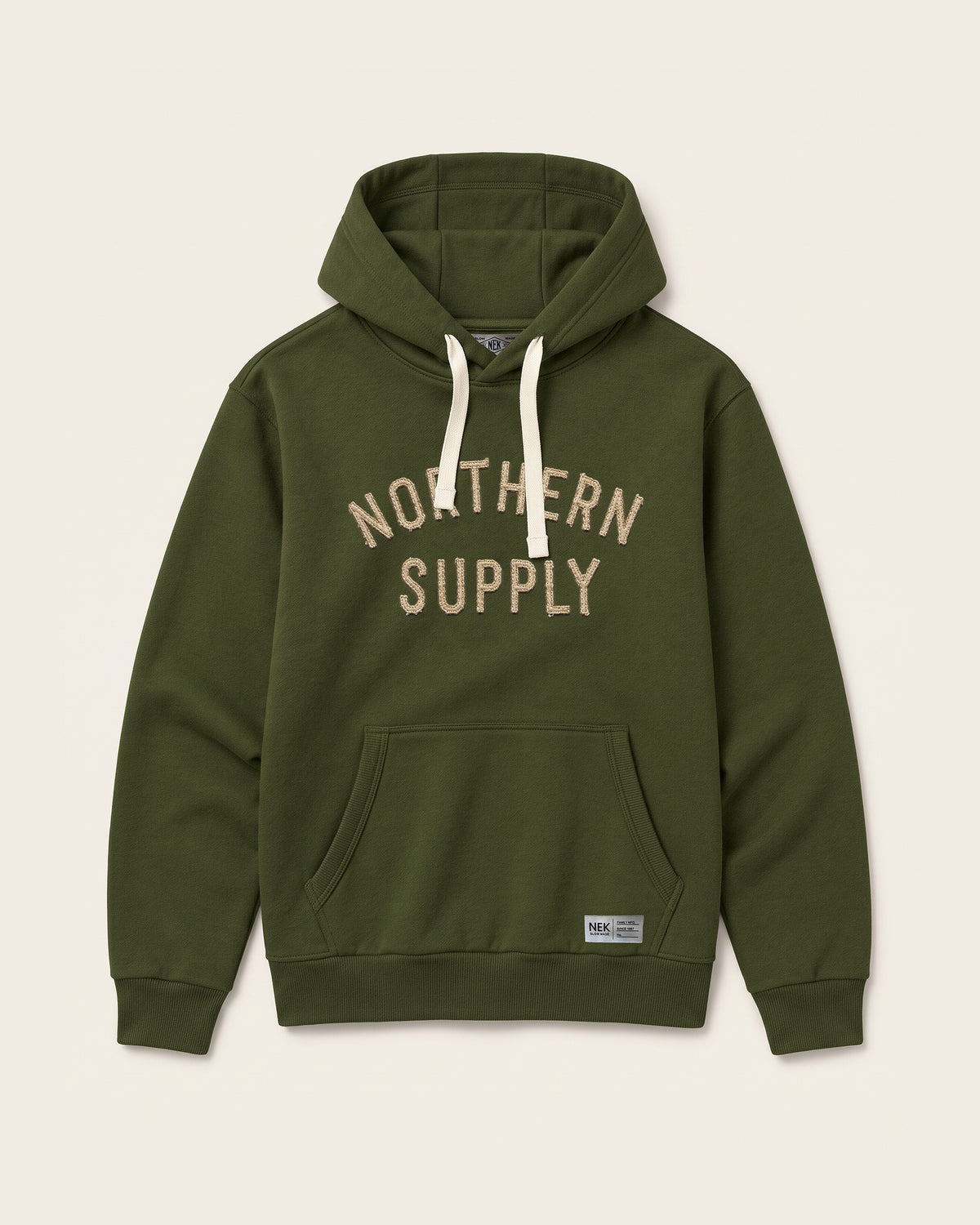Duks sa kapuljačom Northern Supply - Maslinasta, prednja strana | NEK