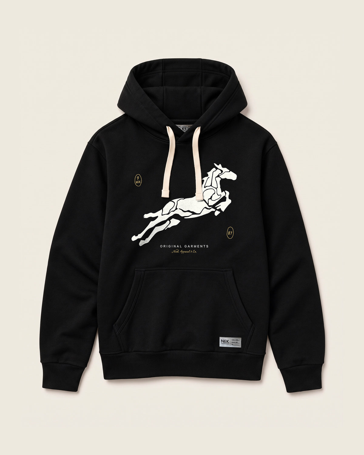 Duks sa kapuljačom Original Garments - Crna, prednja strana | NEK