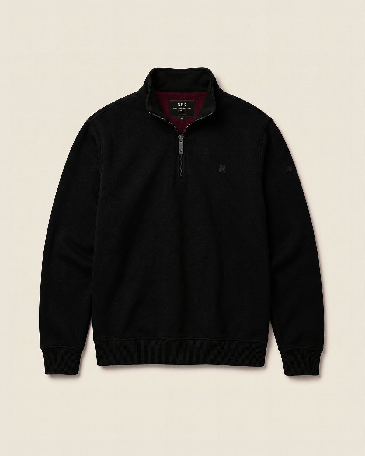 Half-zip duks - Crna, prednja strana | NEK