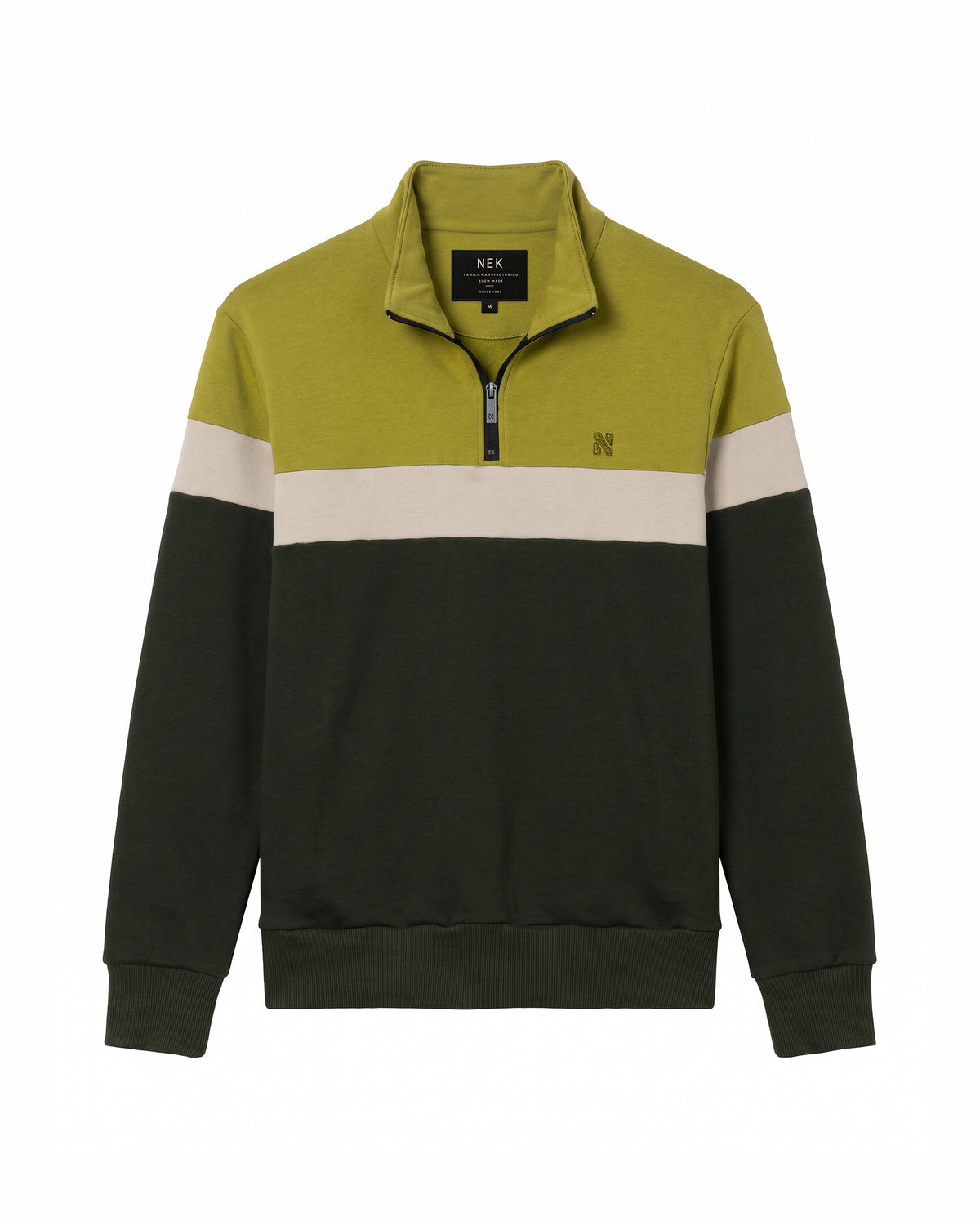 Half-zip duks kombinovani - Senf, prednja strana | NEK