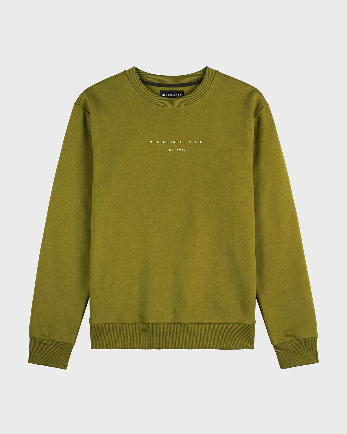 Okrugli duks NEK Apparel - Senf, prednja strana | NEK