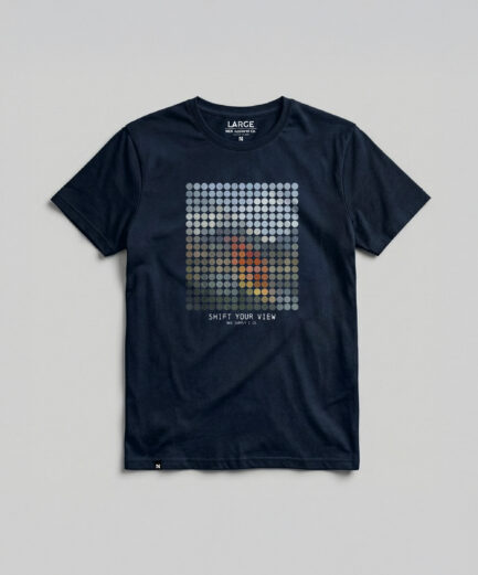 Pixel Grid – Denim Blue