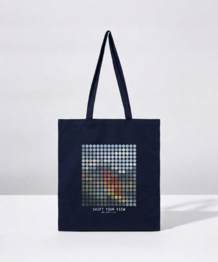 Pixel Grid – Navy Blue
